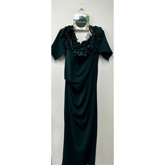 Xscape Women's Plus Size Ruffled Off-The-Shoulder Gown - Pin 20W - Picture 2 of 6